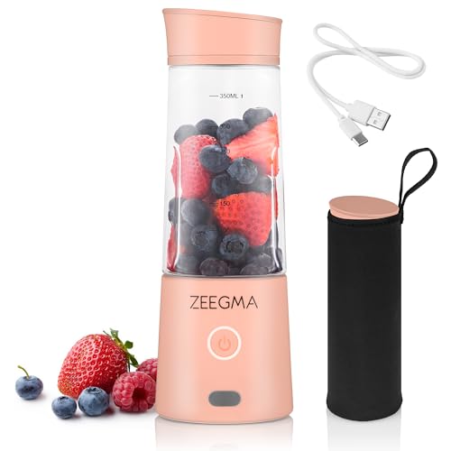 ZEEGMA Vitamine GO Tragbarer Mixer für Cocktails und Smoothies 300W, Personal Blender, Mini-Mixer 450ml mit 6 Klingen, 2 Geschwindigkeiten Akku 5000 maH, 25 Anwendungen pro Ladung