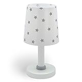 Dalber Kinder Tischlampe Nachttischlampe kinderzimmer Star Light Sterne Weiß Grau 82211B, E14