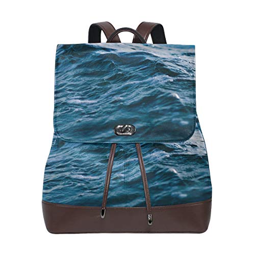 FANTAZIO Rucksäcke Sea Wave Schulranzen Leder Daypack