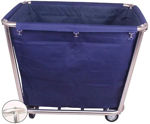 Kommerzieller Wäschewagen Wäschekorb Mit Rollen Hamper Sortierer Wagenwagen mit stummen Rädern und abnehmbaren Taschen 200 kg Kapazität (Color : Blue)