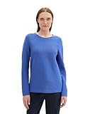 TOM TAILOR Damen Basic Strickpullover aus Bio-Baumwolle, 10619 - Preppy Jean Blue, XXL