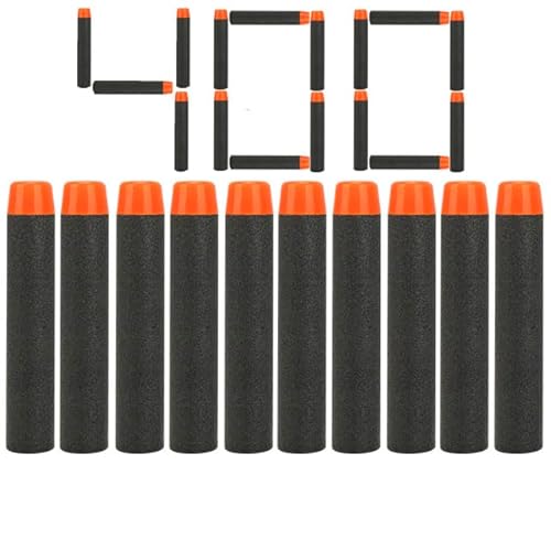 400 Darts Pfeile für Nerf Zubehör 7.2cm Pfeile Refill Bullets Darts - geeignet für N-Strike/Elite/X- Shot Blasters Spielzeugpistole Dart Blaster Schwarz