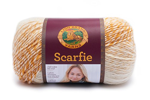 Lion Brand Yarn Scarfie - Strickgarn für Schals One Size Creme/Senf