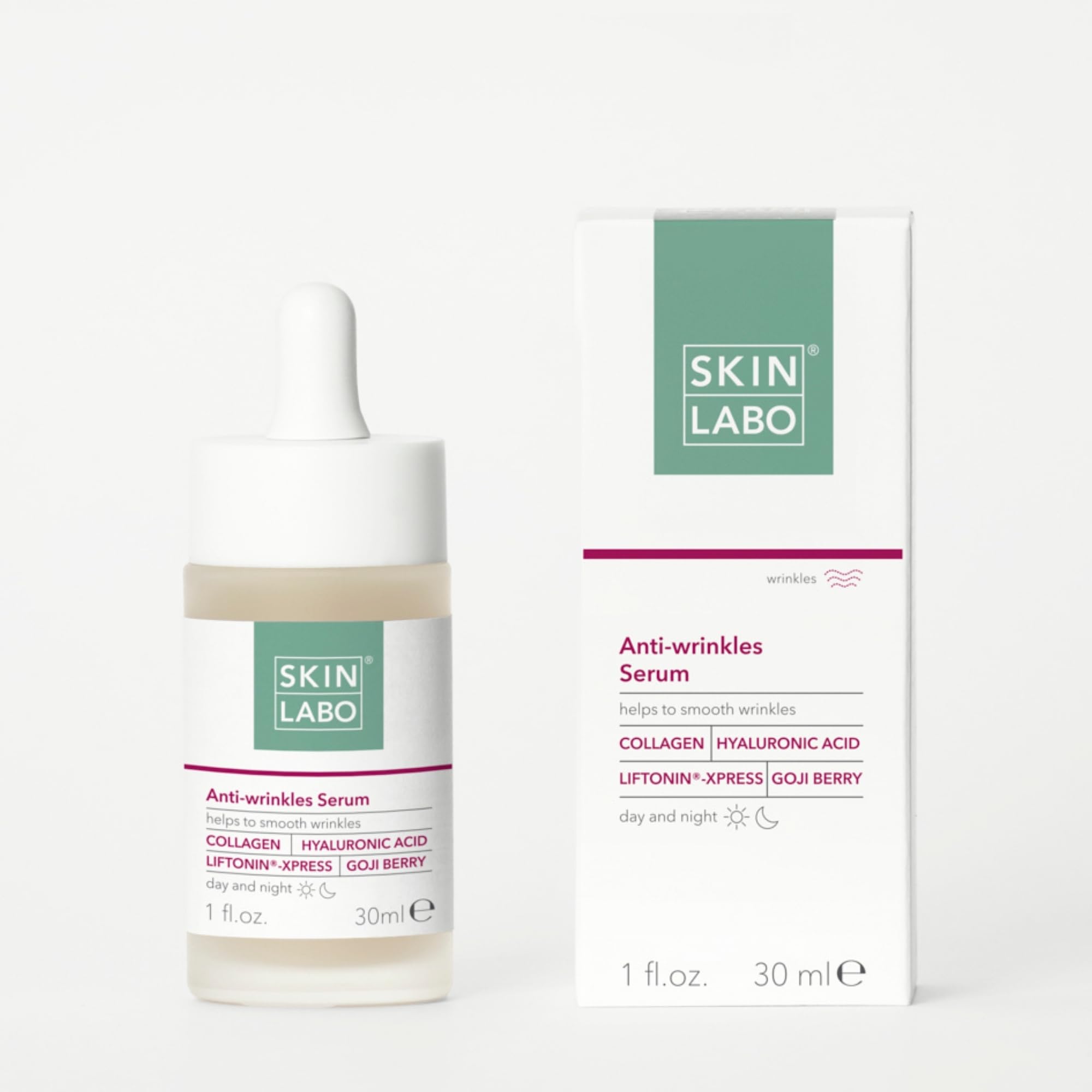 SkinLabo Anti-Wrinkle Serum with Moisturising Agents, Liftants, Fillers and Antioxidants, Smooths Wrinkles with Liftonin Xpress and Collagen, 30 ml