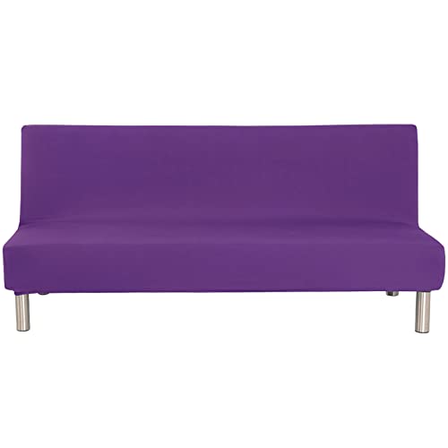 jianyana Elastischer Armlos Schlafsofabezüge 3 Sitzer, Universal Druck Couch Sofa Schonbezug, Futon Abdeckung Anti Rutsch Armlos Klappsofa Sofabettüberzug Möbelschutz