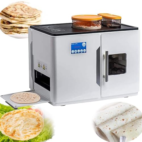 Qiang Roti Maker Vollautomatische Chapati-Maschine,Roboter Roti Tortilla Maschine,Eine Taste,um 8 Stück/einmal zuzubereiten,für Chapati,Maiskuchen,Mehl-Tortilla