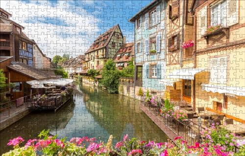 GUOHLOZ Puzzle Erwachsene - Favorite Things | Puzzle 1000 Teile Erwachsene | Puzzel | Puzzle für Erwachsene | Farbverlauf Puzzle | Fluss, Frankreich, 75x50cm