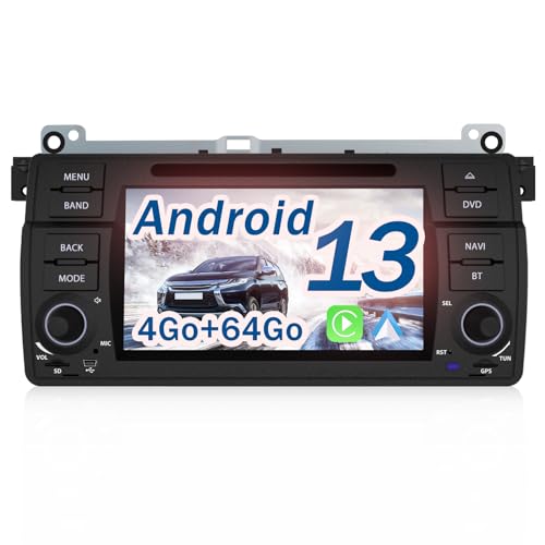 AWESAFE 4GB+64GB Android Radio für BMW E46 1999-2004 Android 13 7 Zoll Birdschirm Autoradio unterstützt 4G SIM Karte mit WLAN Integriertes DAB+ Carplay Navigation