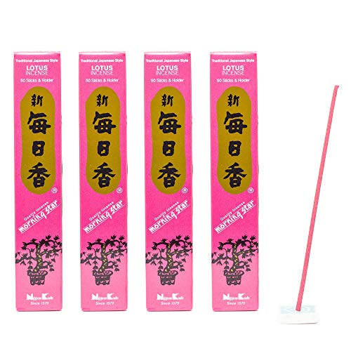 4X Räucherstäbchen Morning Star, Nippon Kodo Verschiedene Düfte | Japan | Insgesamt 200 Sticks (Lotus)