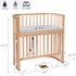 babybay Boxspring Comfort Plus Beistellbett aus massivem Buchenholz / Kinderbett Höhe stufenlos verstellbar & umweltfreundlich / mitwachsendes Babybett mit Verschlussgitter (Natur lackiert)