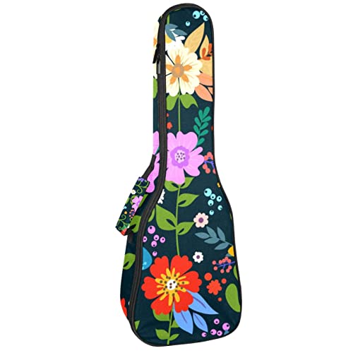 Ukulele Koffer Bunte Blumen Ukulele Tasche 21 Zoll Wasserdicht Oxford Gig Bag Mit Tasche Für Jungen Mädchen