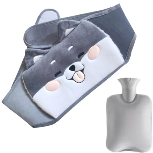 Heißwasserbeutel mit Hüfttasche 2 Stücke Warmwasserbeutel Taillenabdeckung Gürtel Magen Bauch Erwärmung Band Wärmflasche Tasche Warme Taille Abdeckung Gürtel for Hals Zurück Hand (Color : Grey)