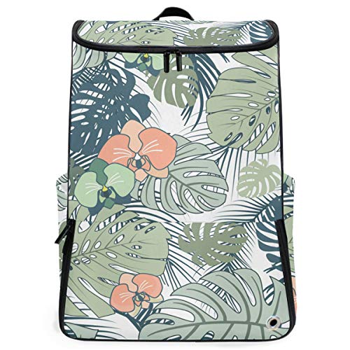 FANTAZIO Laptoprucksack mit Bananenblättern, strapazierfähig, für Schule und Schule, für Outdoor, Camping, passend für bis zu Notebook