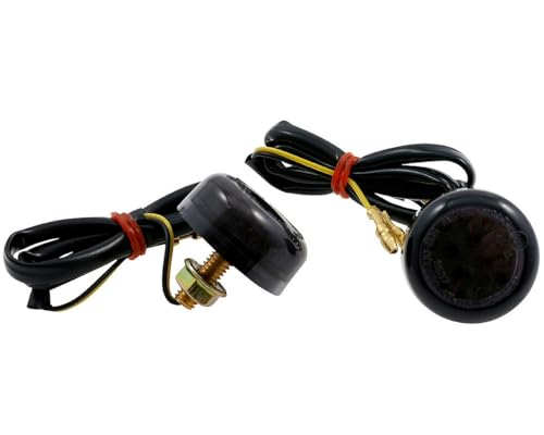 2x LED Micro Mini Blinker rund schwarz getönt Custom Harley universal Roller Tuning