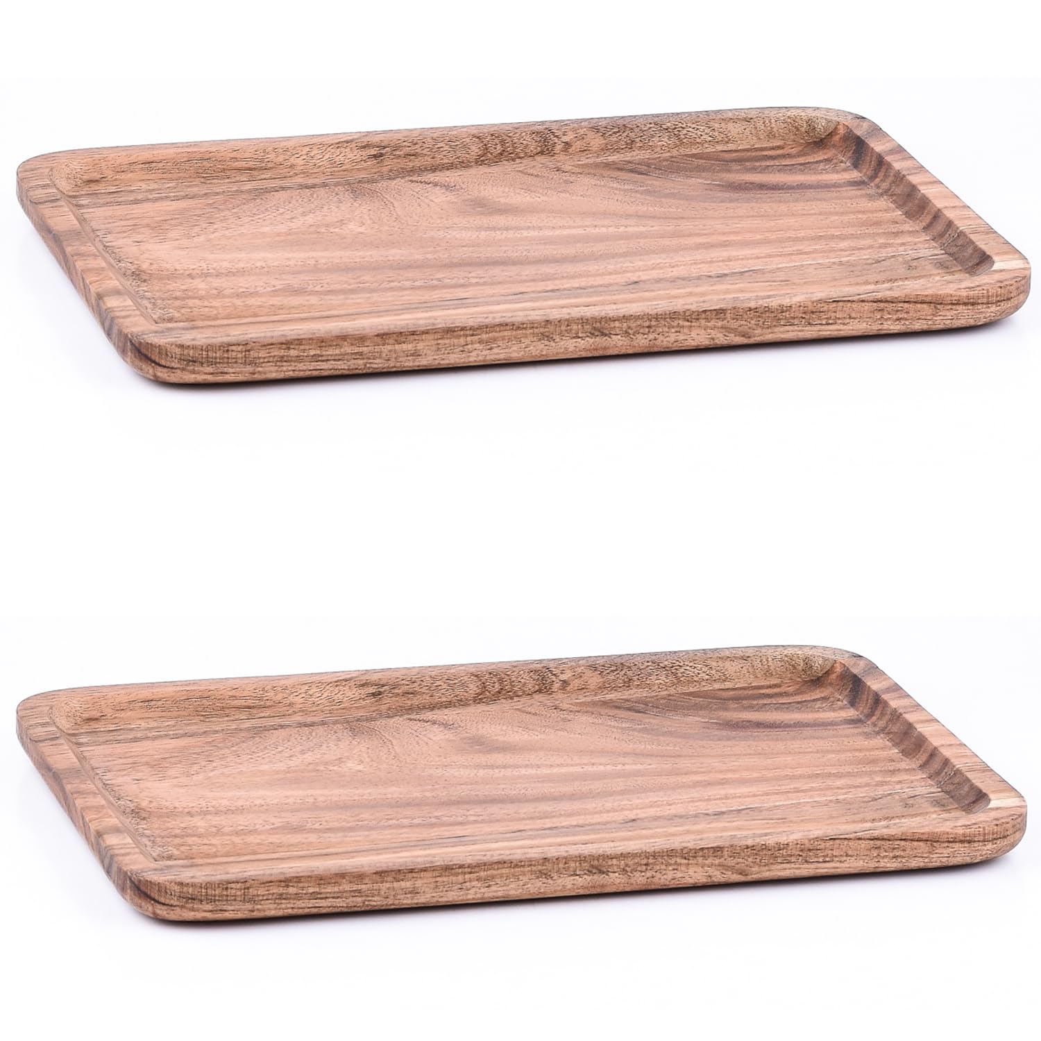 Marrakesch 2er Set Serviertablett aus Holz 30x20cm groß | Tablett Servierplatte Anea modern als Tischdeko