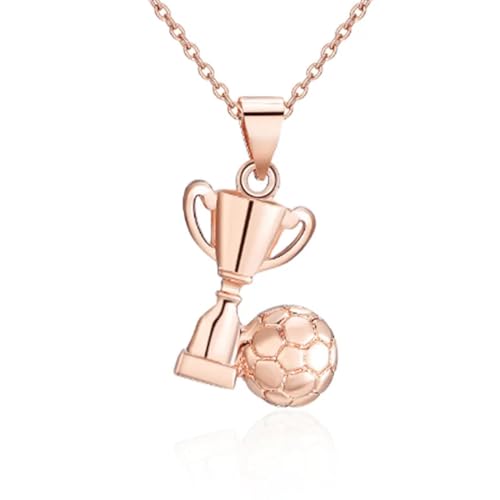 Sopodbacker Party Halskette Ketten Schmuck Herren Frauen Anhänger Necklace Anhänger Anhänger Mit Halskette Für Männer Frauen Fußball Anhänger Goldfarbe