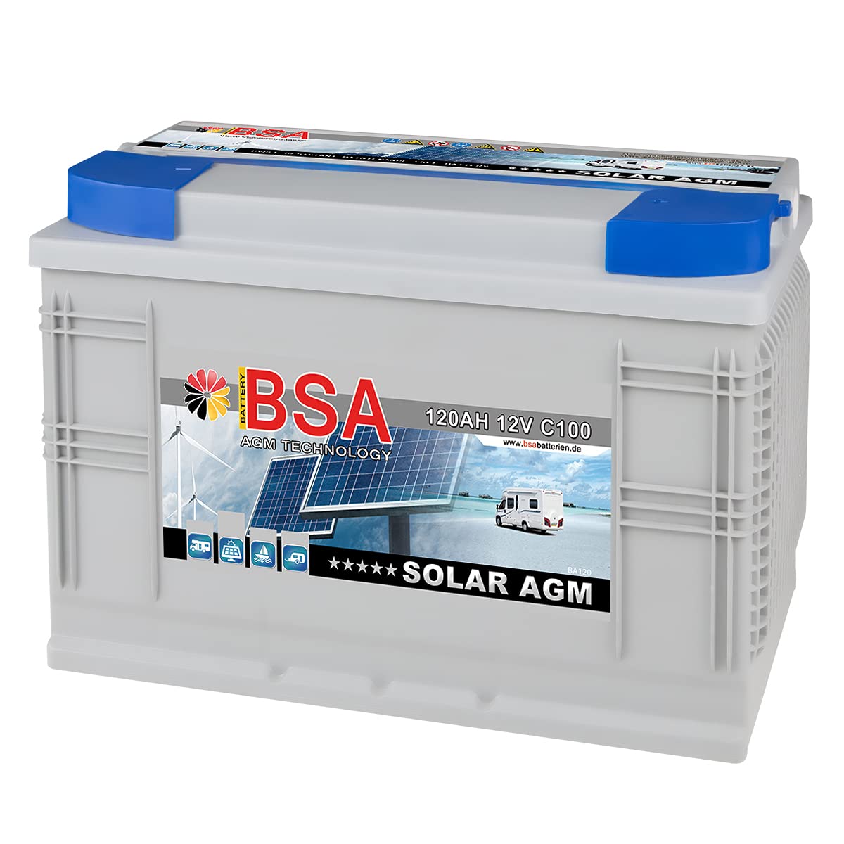 Solarbatterie 120AH 12V AGM Gel Batterie Wohnmobil Versorgungsbatterie Boot Schiff Mover 100AH