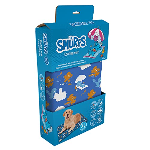 Smurfs duvoplus, Les Schlümpfe Kühlmatte XL – 96 x 81 cm, Blau, für Sauberkeit Teppich, Blau, Hund