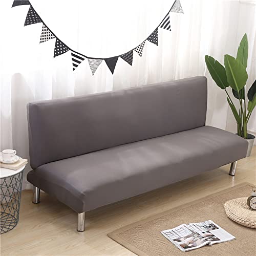 Jian Ya NA Bezug für Schlafcouch, zusammenklappbar Farbe Futon Armless Bettüberwurf Polyester elastischer Stoff All Inclusive, von grau