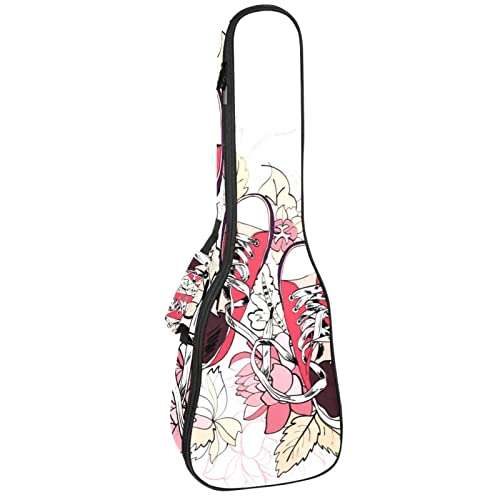 Ukulele Koffer Schuhe Blume Ukulele Tasche 21 Zoll Wasserdicht Oxford Gig Bag Mit Tasche Für Jungen Mädchen