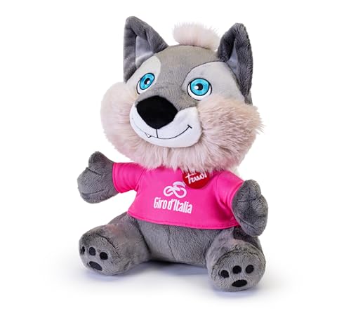 Trudi Lupo Wolfie Plüschtier mit T-Shirt und Etikett | 14 x 30 x 22 cm Größe M | Maskottchen Giro d'Italia 2026 | Modell 69285