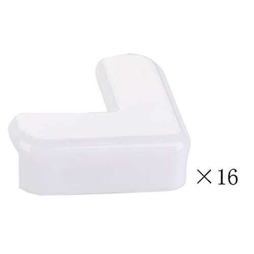 AnSafe Tischkantenschutz, Kieselgel Benutzt for Möbelkante Rechtwinklig Kind Sicherheit Schutz (7 Farben, 16 Stück) (Color : White, Size : 16 pack)