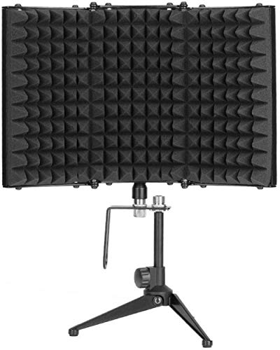 Sound Shield für Mikrofon, Ständerhalter für Faltbildschirm Fonoassorbent Mikrofonbildschirm, Faltbildschirm Fonoassorbent Faltbild und einstellbarer Isolationsbildschirm für Mikrofon