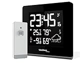 Technoline 2586 WS 9065 Moderne Wetterstation mit Displaydarstellung in 256 verschiedenen Farben mit Netzteil , Silber/Schwarz