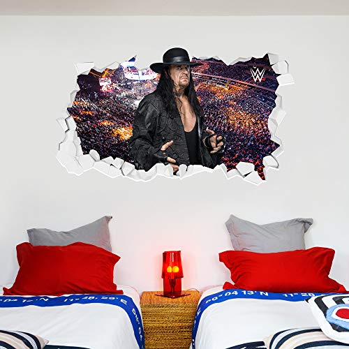 Beautiful Game WWE Wandsticker – The Undertaker Broken Wall Sticker Vinyl Kinder Wandbild Kunst Wrestling (180 cm breit x 90 cm hoch)