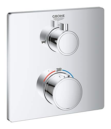 GROHE Grohtherm | Thermostat-Wannenbatterie mit integrierter 2-Wege-Umstellung | Chrom | 24080000