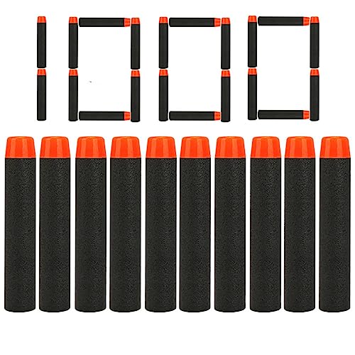 1000 Darts Pfeile für Nerf Zubehör 7.2cm Pfeile Refill Bullets Darts - geeignet für N-Strike/Elite/X- Shot Blasters Spielzeugpistole Dart Blaster Schwarz