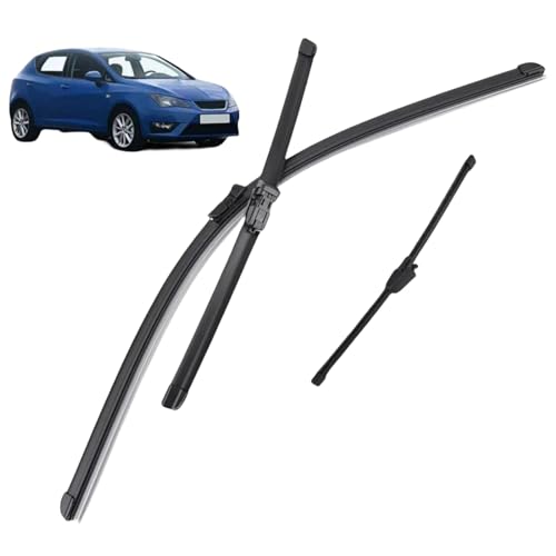 Scheibenwischer, vorne und hinten, Wischerblätter-Set, für Seat Ibiza Coupe 6J Schrägheck 2012-2017, Windschutzscheibenwischer