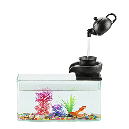 Aquarium/Aquarien Kreativer fließender Wasser-Desktop-Glas-Fisch-Tank, deren Büro-Dekorationsverzierungen in den Büro-Dekoration zirkulieren Desktop-Aquarium