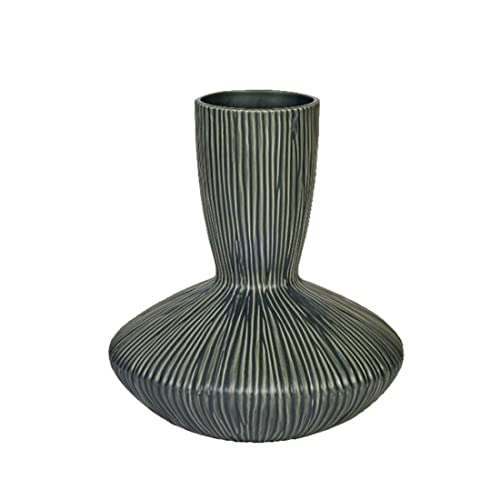 Lambert - Vase, Blumenvase, Gefäß - Issey - Keramik - Farbe: rauchgrau - (ØxH) 27,5 x 30,5 cm