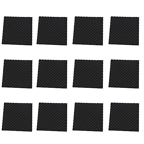 jumbans 12er-Pack Schalldichte Eierkisten-Schaumstoffplatten 1,2 X 20 X 20 Akustikschaum für Heim- und Profistudios, Schwarz