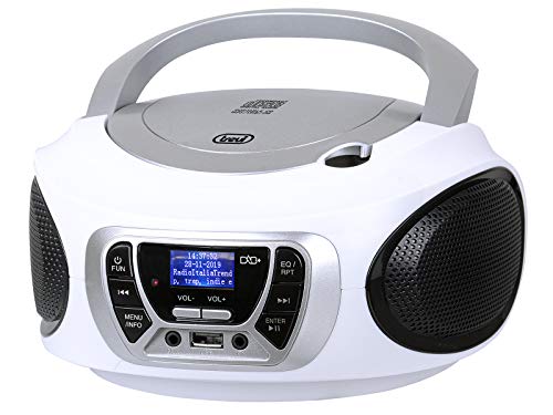 Trevi CMP 510 DAB Stereo Tragbar CD Boombox Radio DAB/DAB+ mit RDS, USB, AUX-IN, Kopfhöreranschluss, Weiß