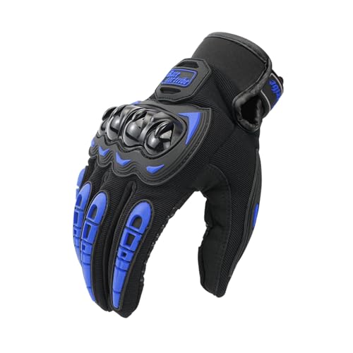 XNASU Motorrad-Touchscreen, Atmungsaktiv, Für Motorradrennen, Reiten, Fahrrad, Radfahren(Blau,XL)