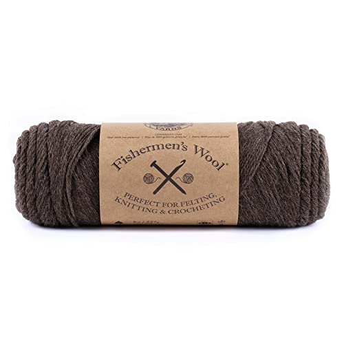 Lion Brand Yarn 150-126K Fishermen's Wool Yarn, Wolle, braun, Each, 425