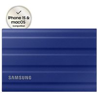 Samsung T7 Shield MU-PE2T0R - SSD - verschlüsselt - 2TB - extern (tragbar) - PCs, Macs, Android-Geräte, Smart TVs - USB 3,2 Gen 2 (USB-C Steckverbinder) - 256-Bit-AES - Blau (MU-PE2T0R/EU)