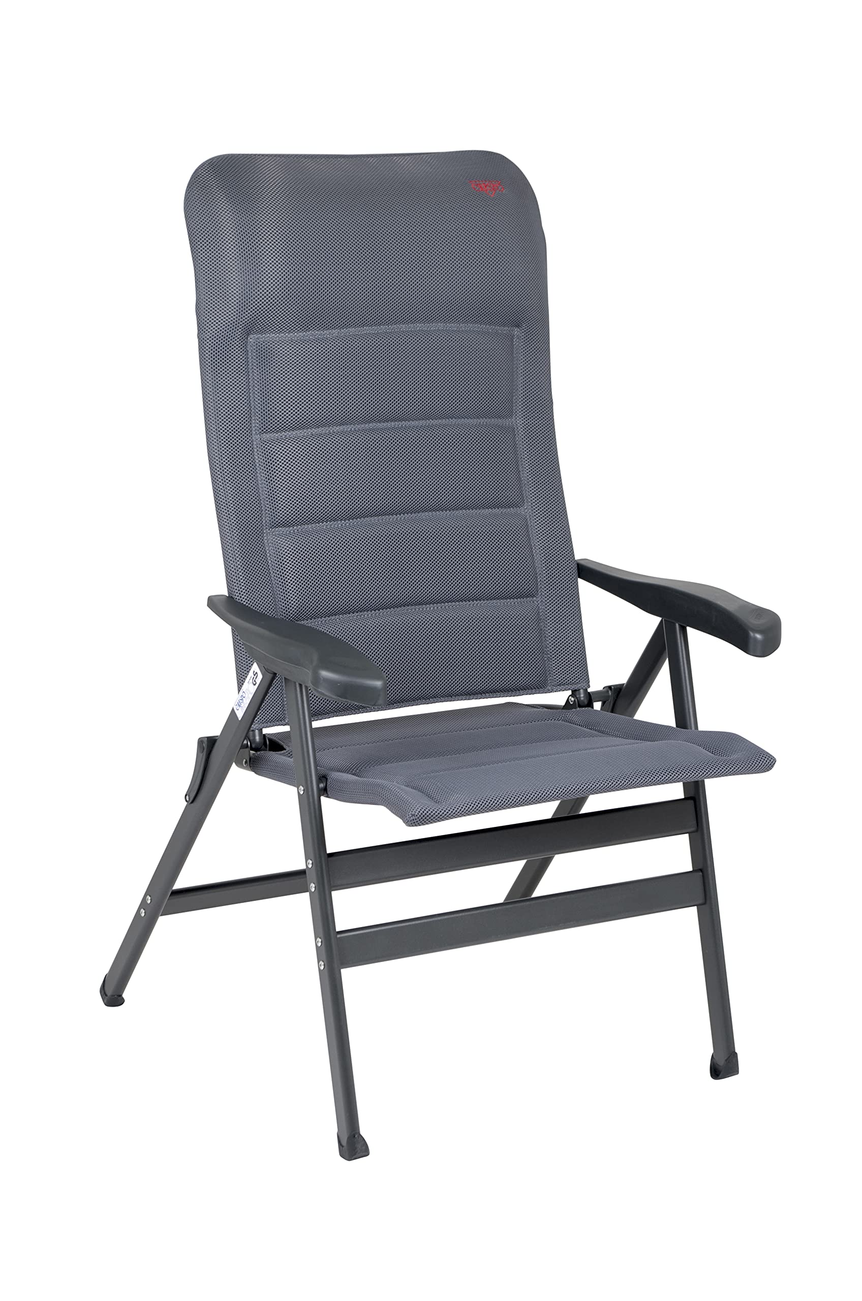 Crespo ap-238/86 XL Air Deluxe Camping Stuhl, grau, 72 x 78 x 120 cm