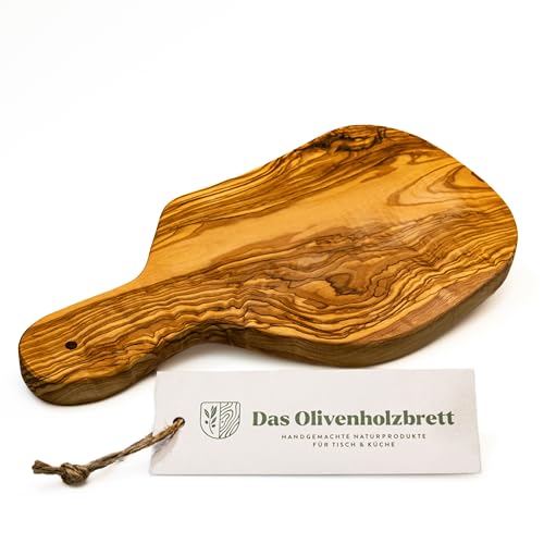 das Olivenholzbrett Schneidebrettchen Set 4teilig in Naturform ca. 30cm