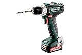 Metabo Akku-Bohrschrauber PowerMaxx BS 12 (601036500) 12V 2x Li-Ion; Ladegerät SC 30; metaBOX 118, Art des Akkupacks: Li-Ion , Akkuspannung: 12 V, Akkukapazität: 2 x 2 Ah