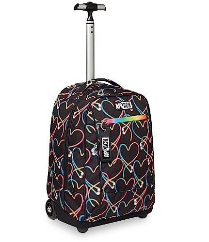 Appack Big Trolley Schule, Schwarz, 2 in 1 Schultergurte Rucksack, Schule & Freizeit, Schwarz, Taglia Unica, Schule