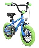 BIKESTAR Kinderfahrrad für Mädchen und Jungen ab 6-7 Jahre | 20 Zoll Kinderrad Kinder BMX Freestyle | Fahrrad für Kinder Blau & Grün | Risikofrei Testen