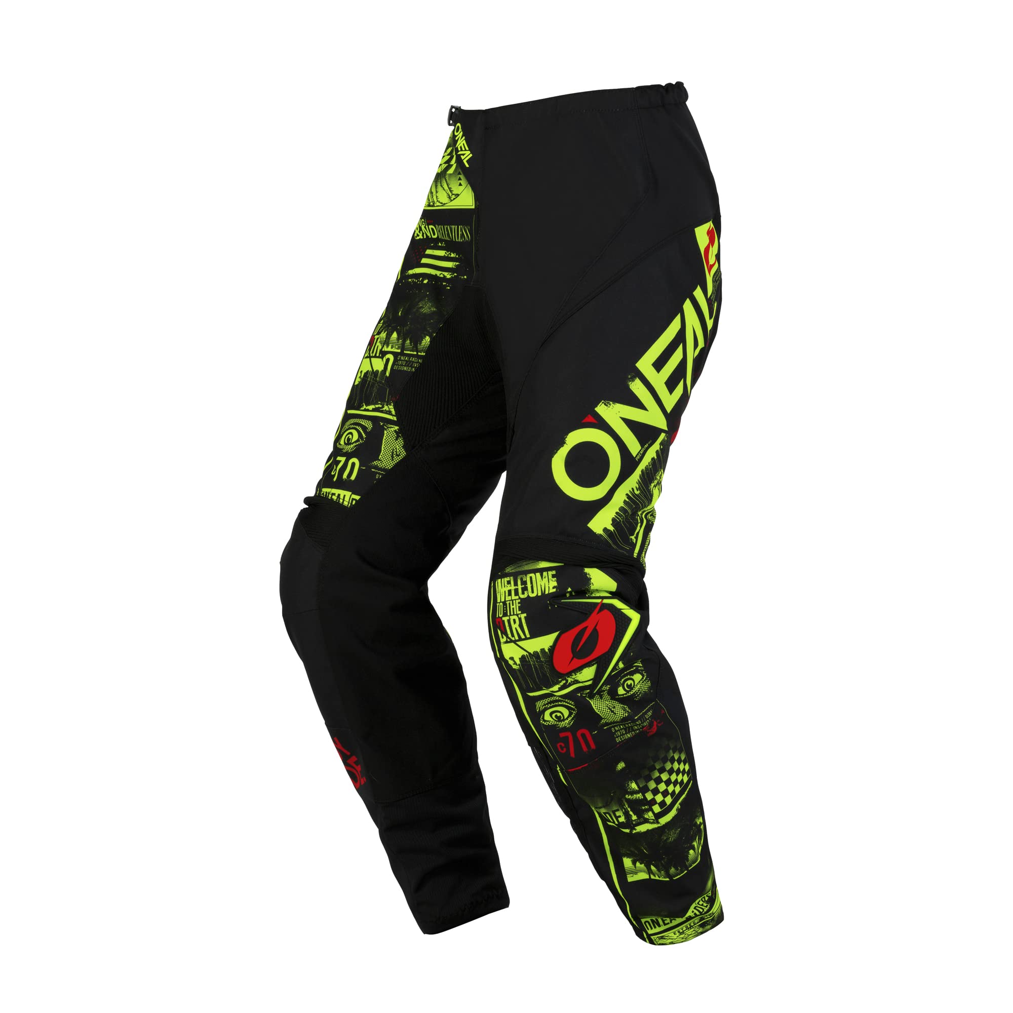 O'NEAL | Motocross-Hose | MTB Enduro MX | Bequeme lockere Passform für maximale Bewegungsfreiheit, Bündchenlose Hosenbeine | Element Pants Attack V.23 | Erwachsene | Schwarz Neon-Gelb | Größe 40/56