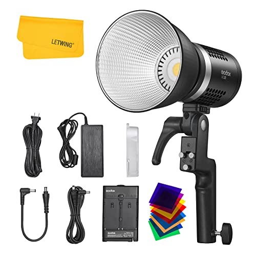 GODOX ML30 – LED-Taschenlampe mit Griff – 2 Stromversorgungsmodi & 2 Einstellmodi – CRI: 96+, TLCI: 97+, 5600 K, Schwarz