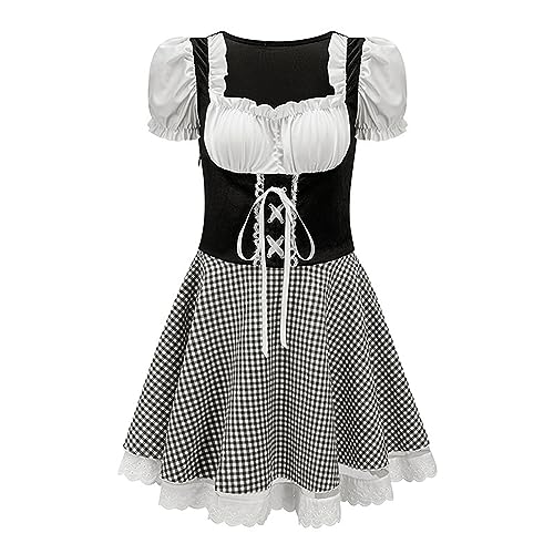 RKaixuni Oktoberfest-Kostüm für Damen, deutsches Dienstmädchenkleid, bayerisches Dirndl-Bieranzug, Kostüme, Cosplay, Halloween, Outfits