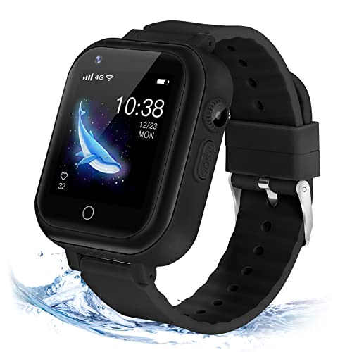 jianyana 4G Smartwatch Kinder Smart Watch mit Telefon und GPS, SOS, Musik-Player, Taschenrechner, Geburtstag Weihnachten Geschenke für 3-14 Jahre Jungen Mädchen (Schwarz)