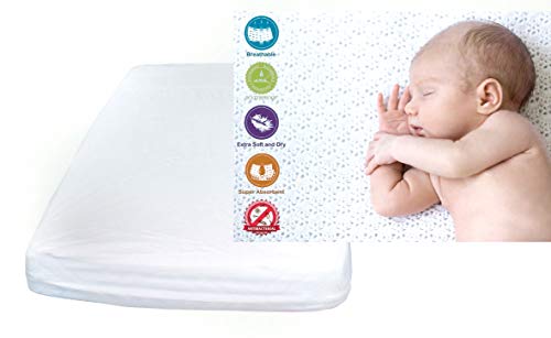 Ti-Tín, Empapadores bebe, Protector de colchon MICROFIBRA cuna de 60 x 120 impermeable, transpirable, Lote de 2 unidades