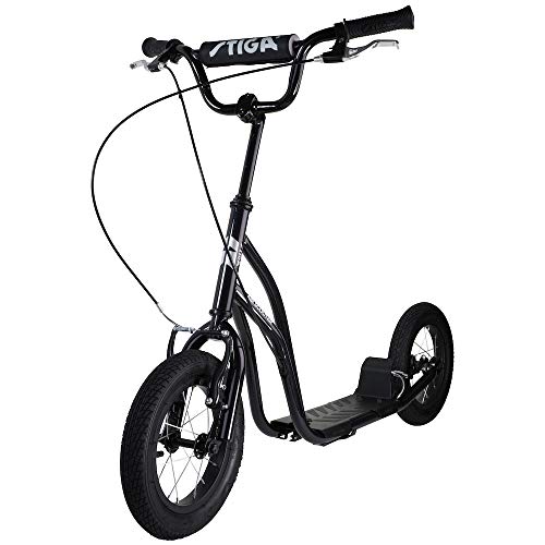 Stiga Unisex-Youth STR Air Kickscooter, Black, 12"